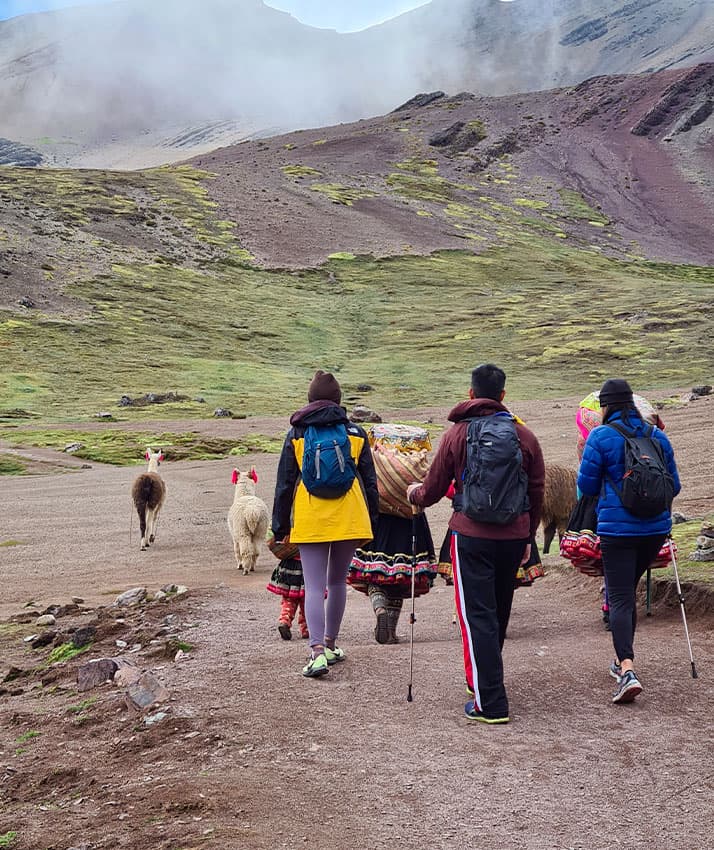 hiking to rainbow mountain